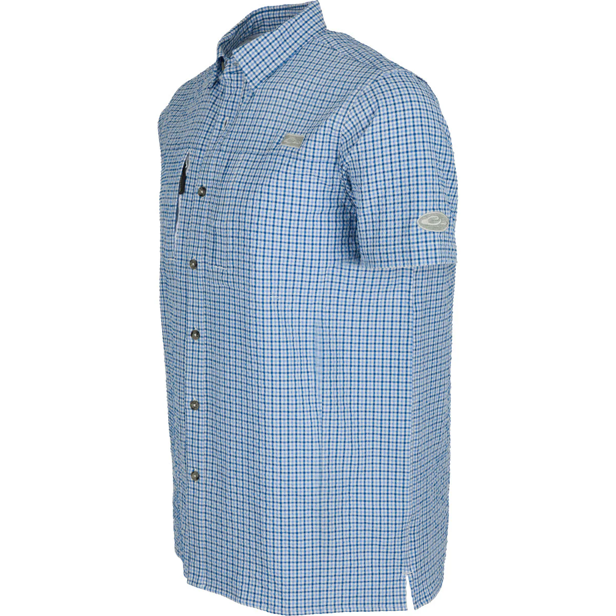 Classic Seersucker Grid Check Short Sleeve Shirt - Image 10