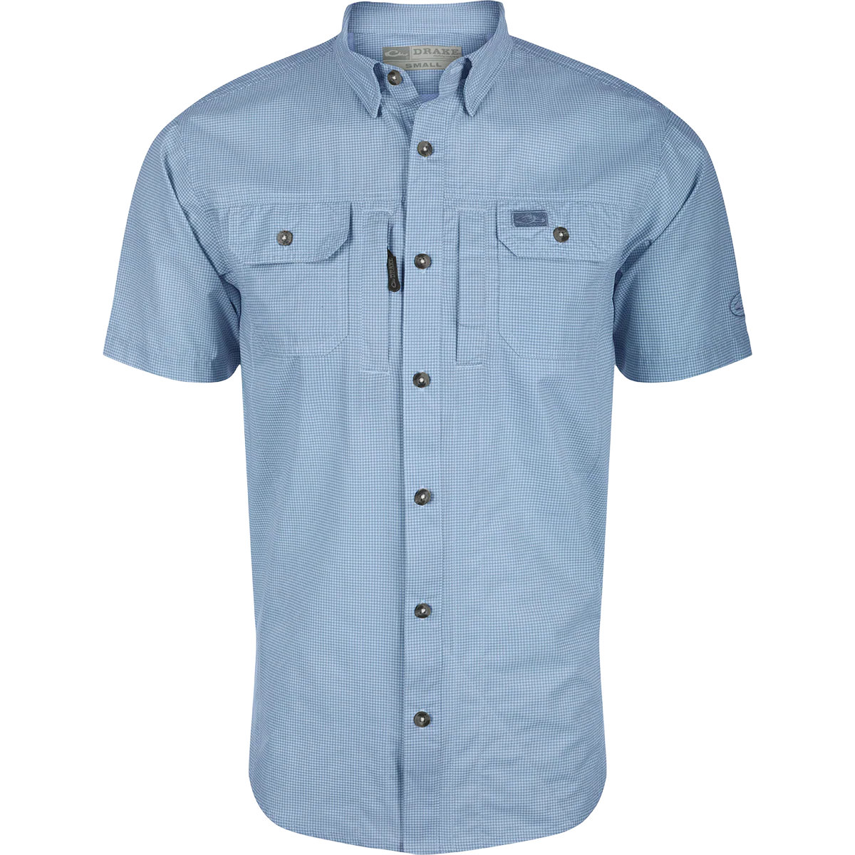 Frat Houndstooth Check Button-Down Short Sleeve Shirt - Image 2